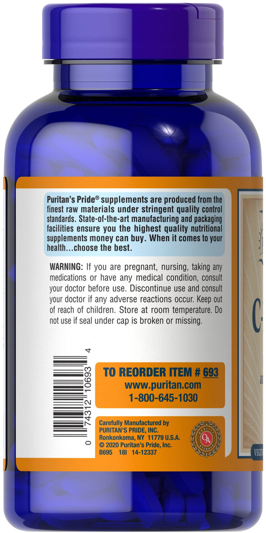 Puritan's Pride Vitamin C-1000 mg with Bioflavonoids & Rose Hips 1000 mg / 250 Caplets / Item #000693