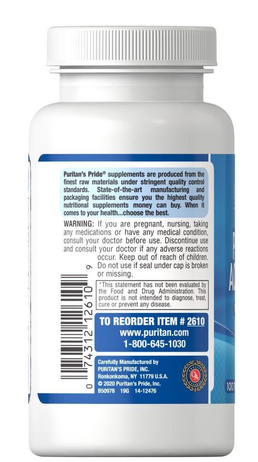 Puritan's Pride Probiotic Acidophilus 100 Tablets / Item #002610