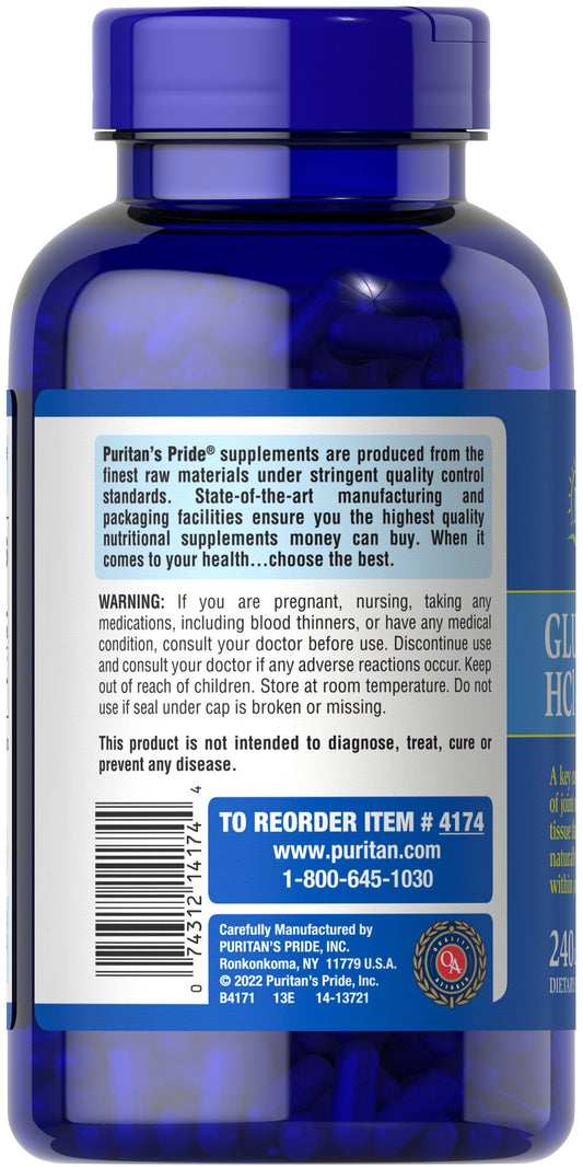 Puritan's Pride Glucosamine 680 mg HCl / 240 Capsules / Item #004174 / Item #4174