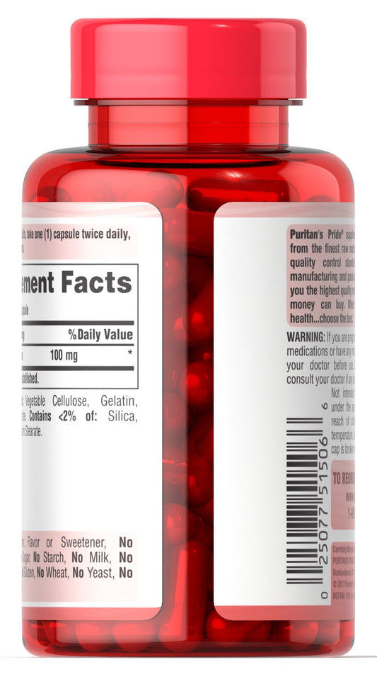 Puritan's Pride Raspberry Ketones 100 mg / 120 Rapid Release Capsules / Item #051506