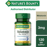 Nature's Bounty, Melatonin Sleep Aid Tablets, Natural Cherry, 3 mg, 120 Quick Dissolve Tablets