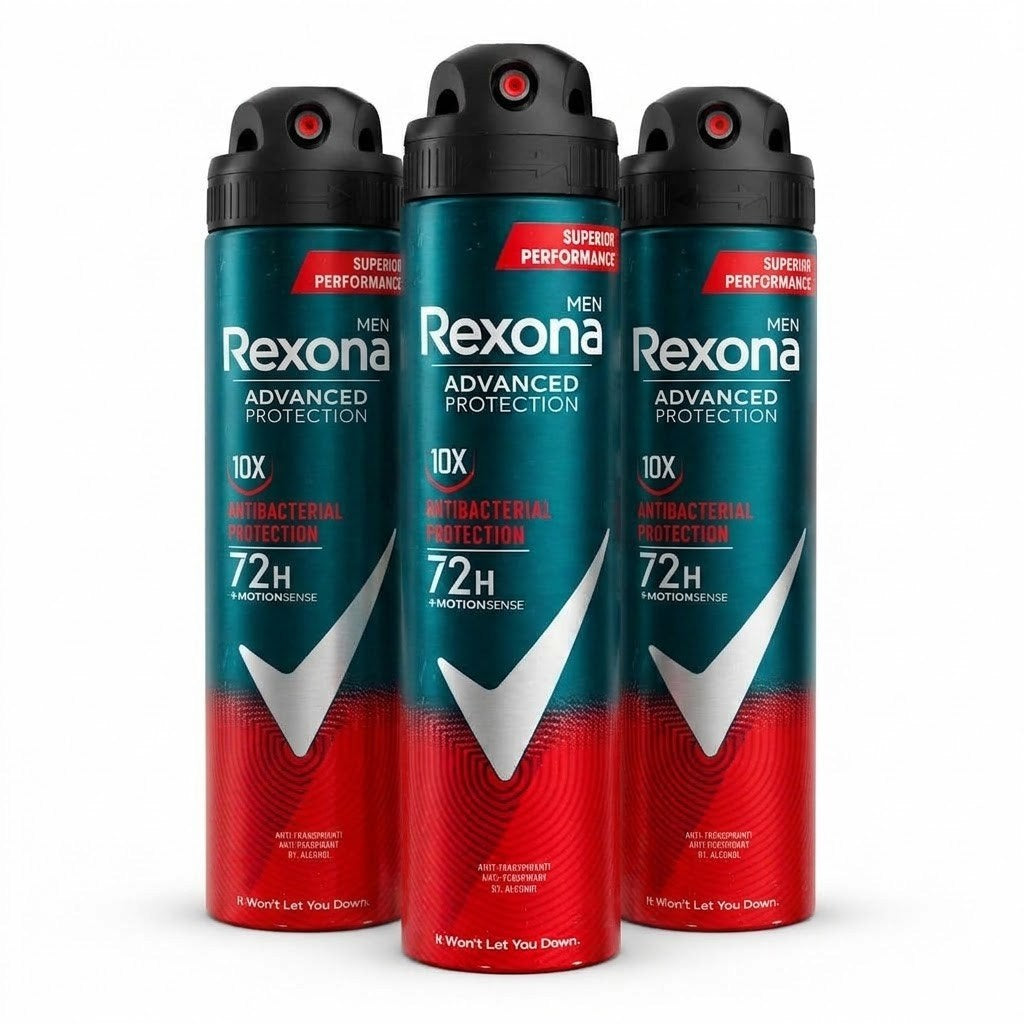 Rexona Men Advanced Protection 10X Antibacterial 72H Deodorant Spray 200ml MotionSense 0 Alcohol