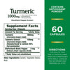 Nature's Bounty Turmeric with Black Pepper Extract, Supports Antioxidant Health, 1000mg, 60 Capsules