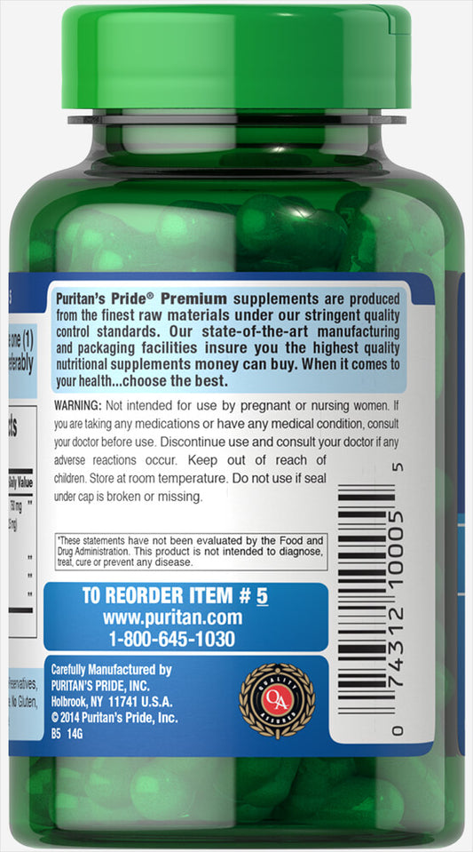 Puritan's Pride Non-GMO Soy Isoflavones 750 mg / 120 Rapid Release Capsules / Item #000005 - Puritan's Pride Singapore