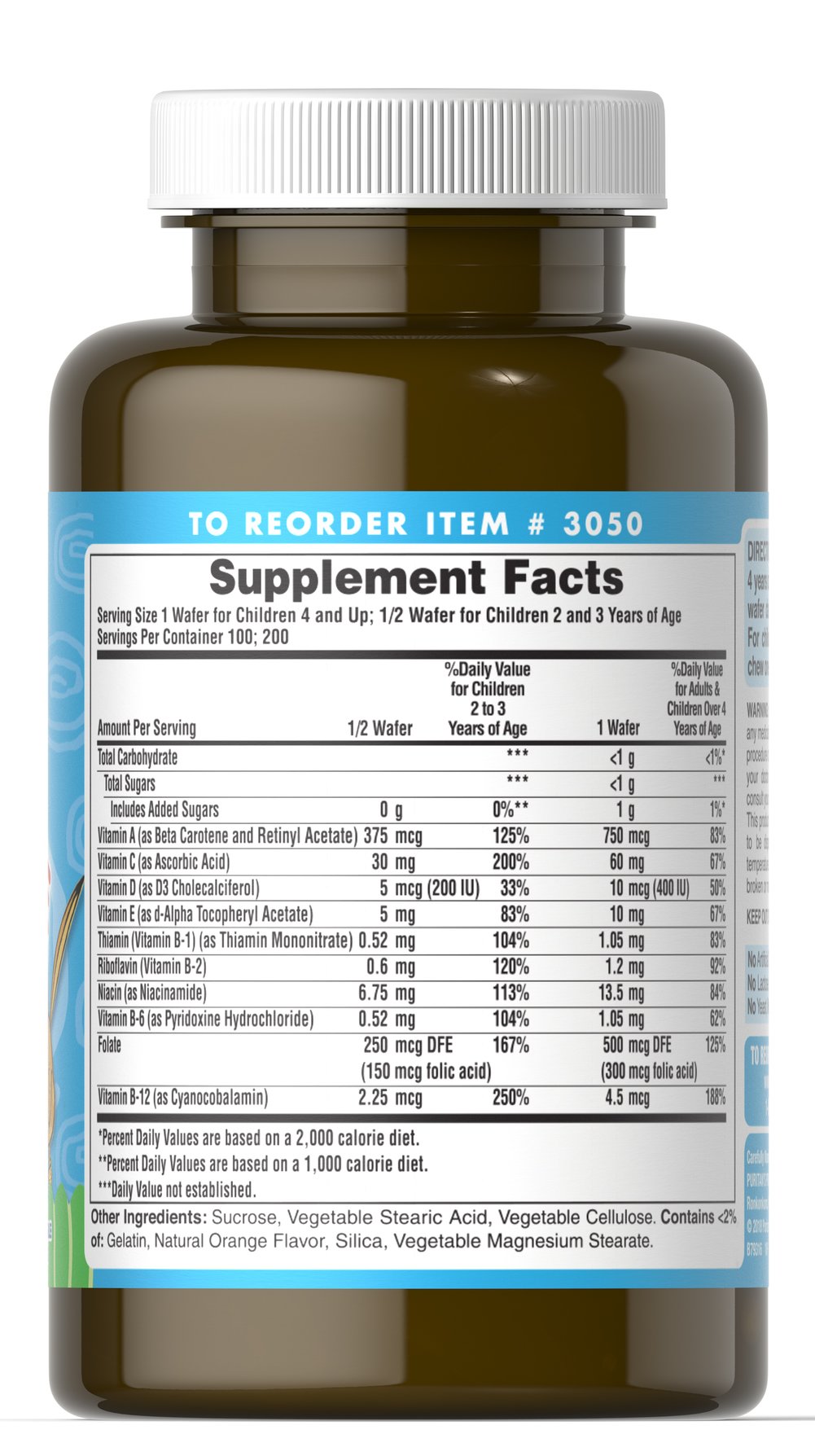 Puritan's Pride Pre-Vites Children's Multivitamin 100 Chewables / Item #003050