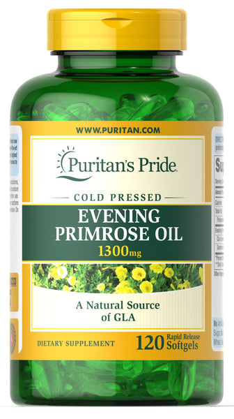 Puritan's Pride Evening Primrose Oil 1300 mg with GLA / 120 Softgels / Item #003233 - Puritan's Pride Singapore