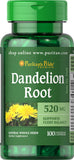 Puritan's Pride Dandelion Root 520 mg / 100 Capsules / Item #003320 - Puritan's Pride Singapore
