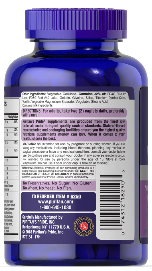 Puritan's Pride Ultra Woman™ Daily Multi Timed Release 90 Caplets / Item #006250