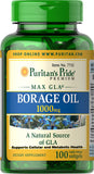 Puritan's Pride Borage Oil 1000 mg 1000 mg / 100 Softgels / Item #007732 - Puritan's Pride Singapore
