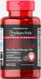 Puritan's Pride Maximum Strength Triple Omega 3-6-9 Fish, Flax & Borage Oils  60 Softgels / Item #010154