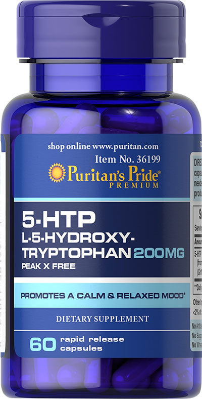 Puritan's Pride 5-HTP 200 mg (Griffonia Simplicifolia) / 60 Capsules / Item #036199 - Puritan's Pride Singapore