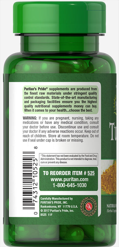 Puritan's Pride Turmeric 400 mg Item #000525