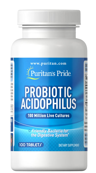 Puritan's Pride Probiotic Acidophilus 100 Tablets / Item #002610