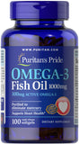 Puritan's Pride Omega-3 Fish Oil 1000 mg (300 mg Active Omega-3) 1000 mg / 100 Softgels / Item #003832