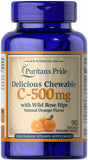 Puritan's Pride Chewable Vitamin C-500 mg with Rose Hips 500 mg / 90 Chewables / Item #003880