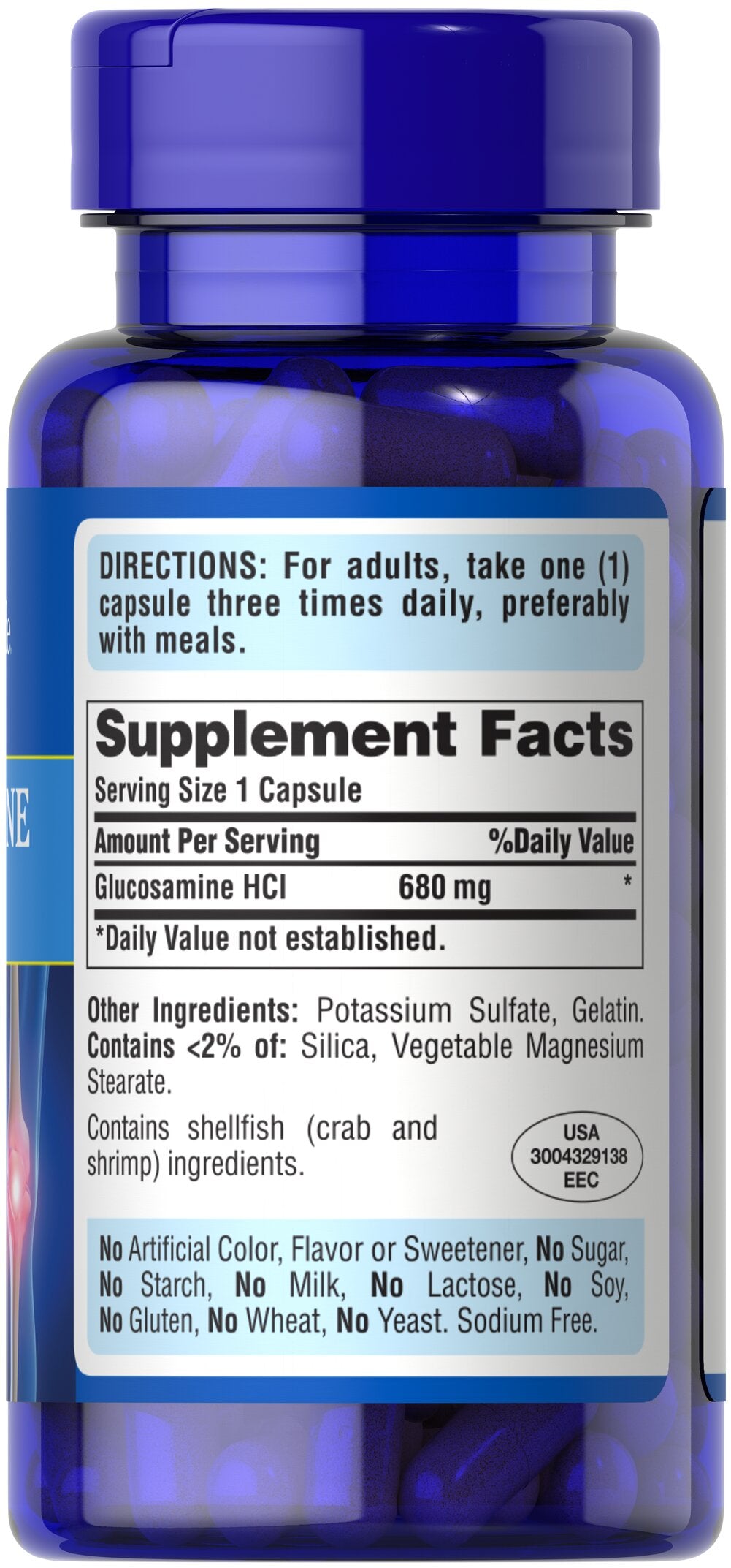 Puritan's Pride  Glucosamine 680 mg HCl  / 60 Capsules / Item #004171 / Item #4171