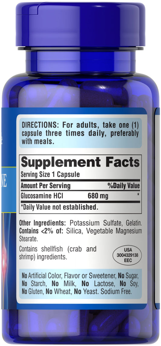Puritan's Pride  Glucosamine 680 mg HCl  / 60 Capsules / Item #004171 / Item #4171