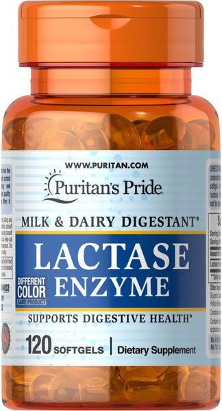 Puritan's Pride Lactase Enzyme 125 mg / 120 Softgels /  Item #004932