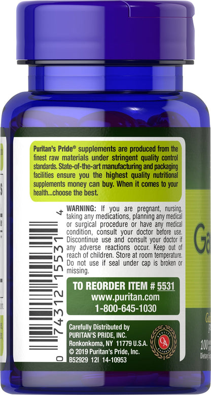 Puritan's Pride Odorless Garlic 1000 mg  / 100 Softgels / Item #005531