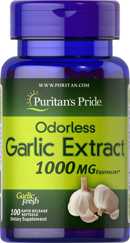 Puritan's Pride Odorless Garlic 1000 mg  / 100 Softgels / Item #005531