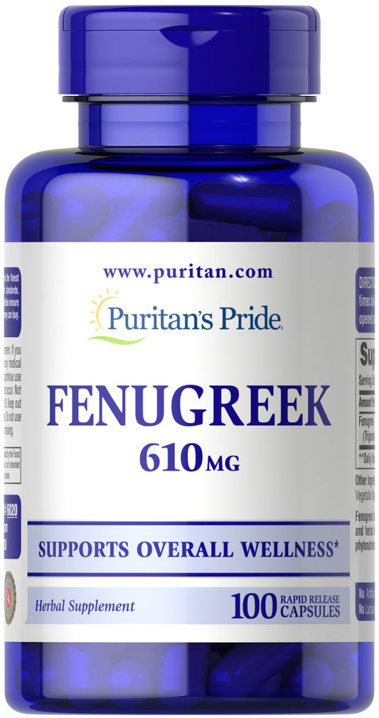 Puritan's Pride Fenugreek 610 mg / 100 Capsules / Item #006020