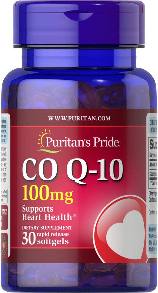 Puritan's Pride  Co Q-10 100 mg / 30 Rapid Release Softgels / Item #015592