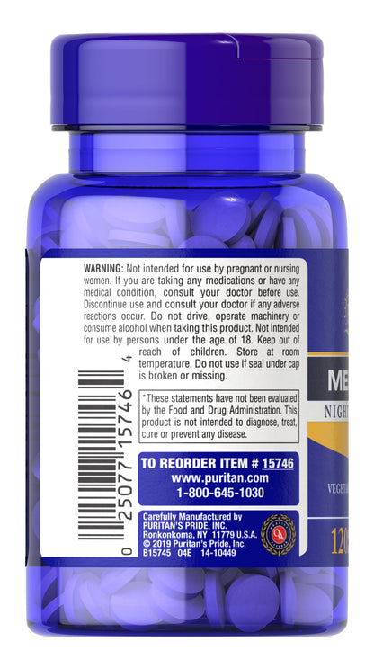 Puritan's Pride Melatonin 5 mg Item #015746
