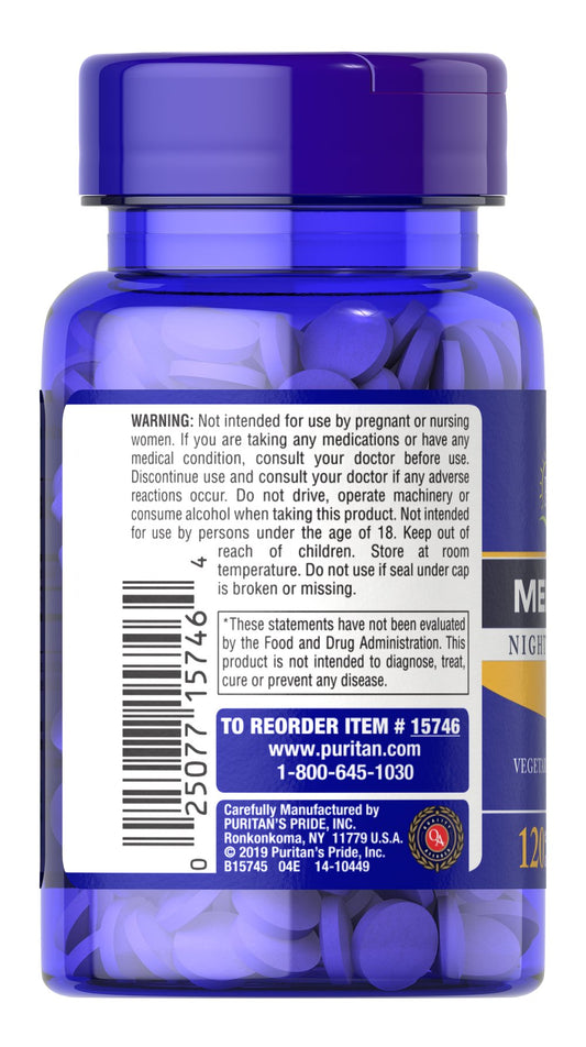 Puritan's Pride Melatonin 5 mg Item #015746