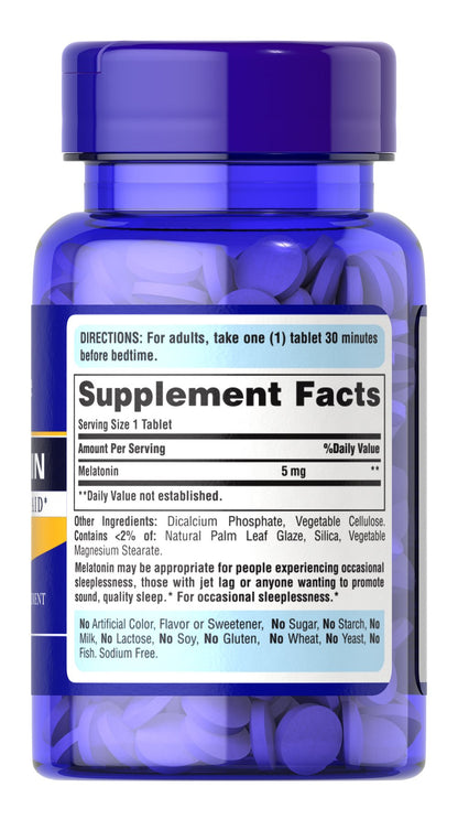 Puritan's Pride Melatonin 5 mg Item #015746