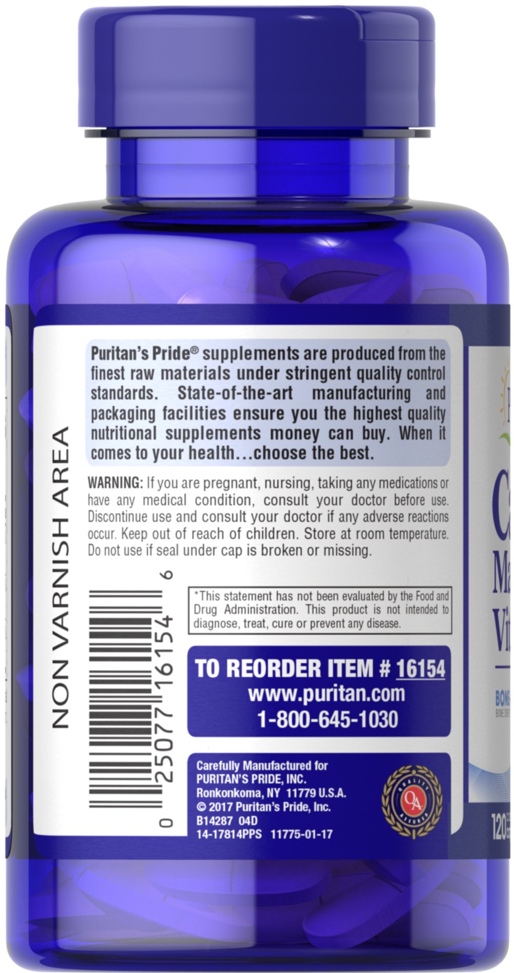 Puritan's Pride Calcium Magnesium with Vitamin D Item #016154