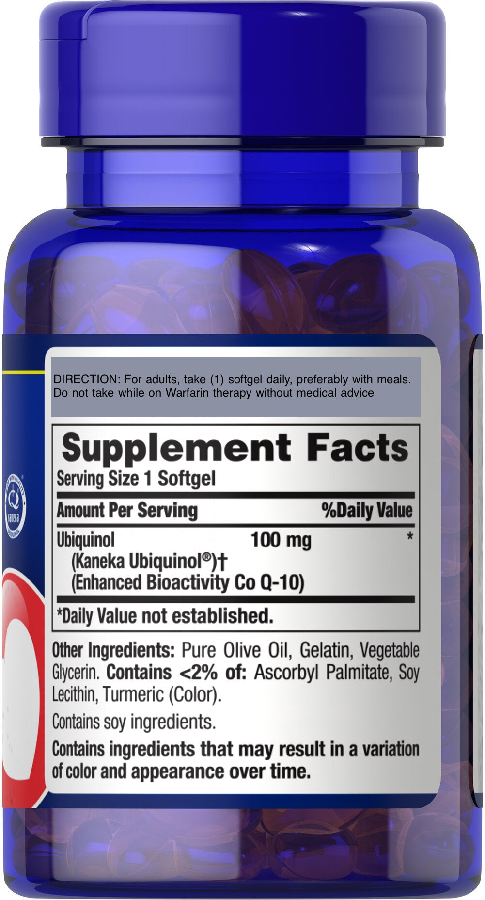 Puritan's Pride Ubiquinol 100 mg / 60 Softgels / Item #018660