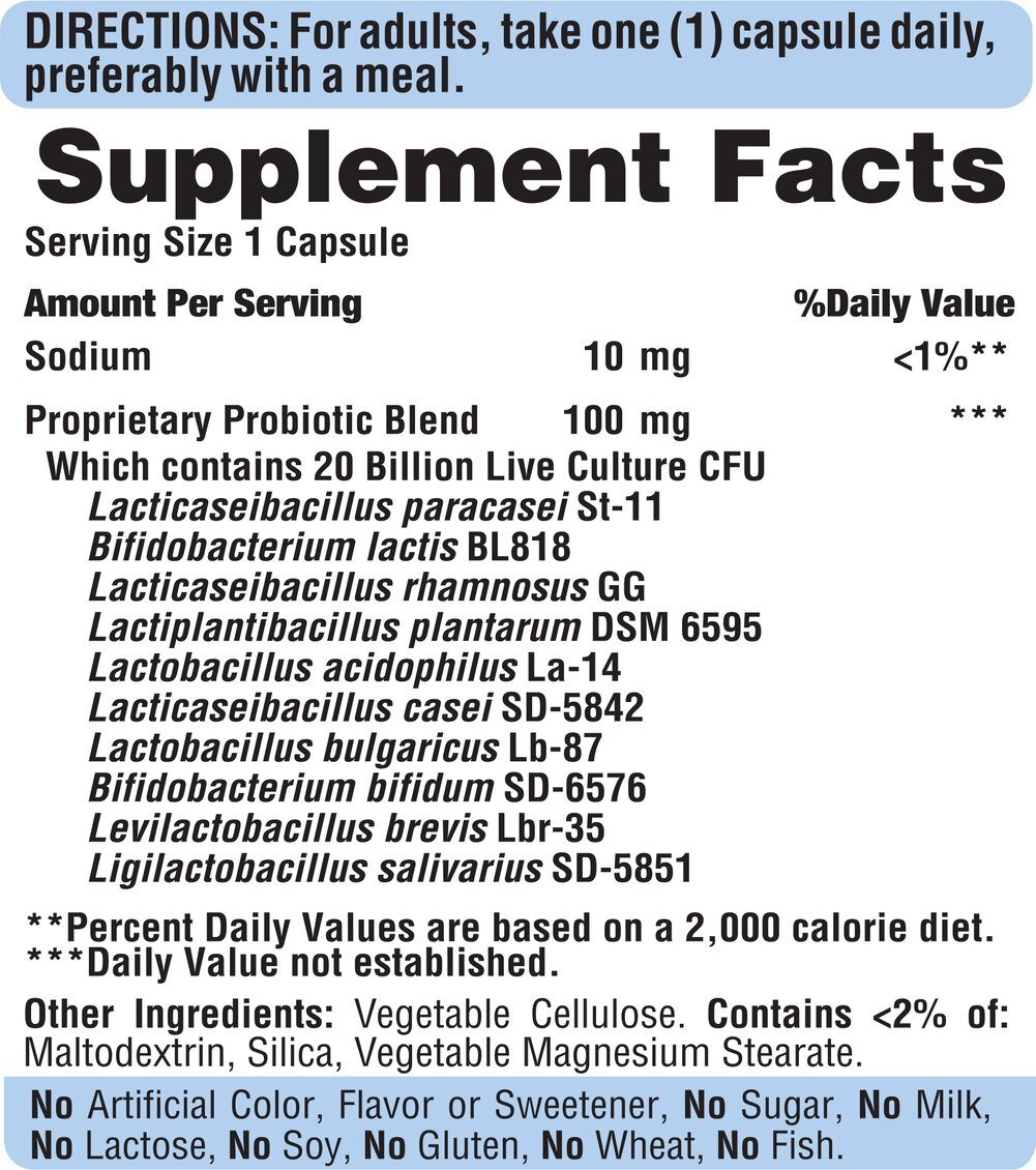 Puritan's Pride Probiotic 10   / 60 Capsules / Item #031643