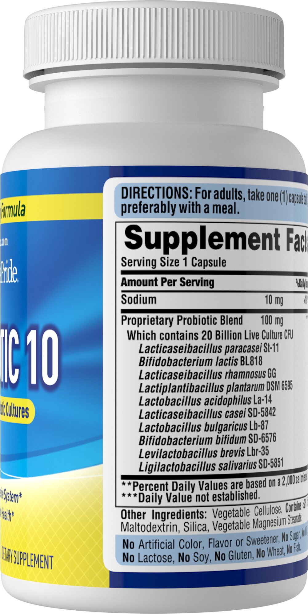 Puritan's Pride Probiotic 10   / 60 Capsules / Item #031643