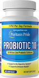 Puritan's Pride Probiotic 10   / 60 Capsules / Item #031643