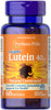 Puritan's Pride Lutein 40 mg with Zeaxanthin 40 mg / 60 Softgels / Item #044251