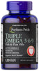 Puritan's Pride Triple Omega 3-6-9 Fish & Flax Oils 120 Softgels / Item #051254