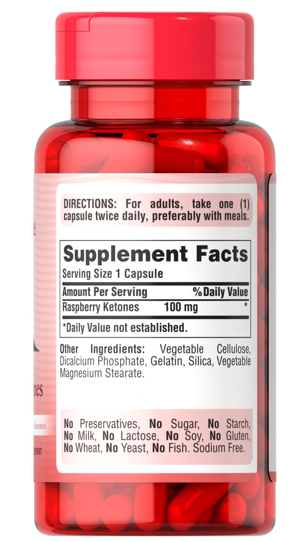 Puritan's Pride Raspberry Ketones 100 mg / 120 Rapid Release Capsules / Item #051506