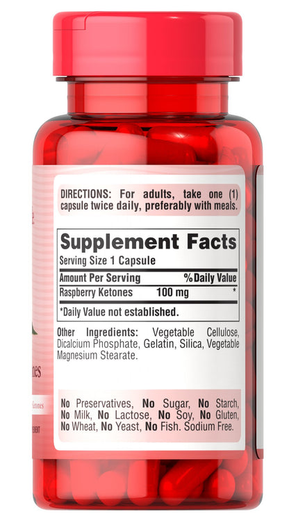 Puritan's Pride Raspberry Ketones 100 mg / 120 Rapid Release Capsules / Item #051506