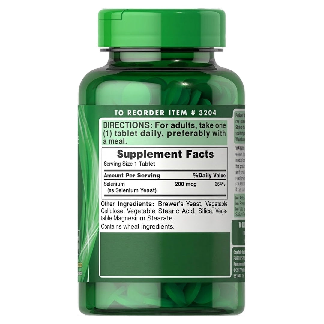 Puritan's Pride Selenium 200 mcg / 250 Tablets / Item #003204