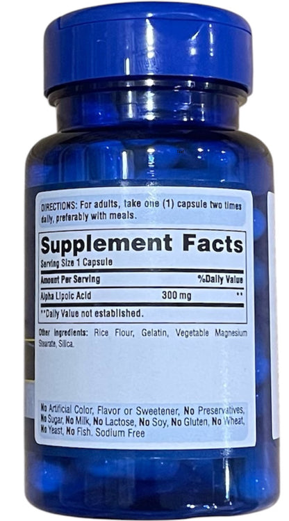 Puritan's Pride Alpha Lipoic Acid 300 mg Item #036557