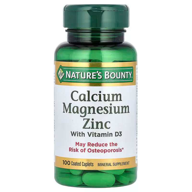 Puritan's Pride Calcium Magnesium Zinc 1000 mg/400 mg/25 mg / 100 Caplets / Item #004290