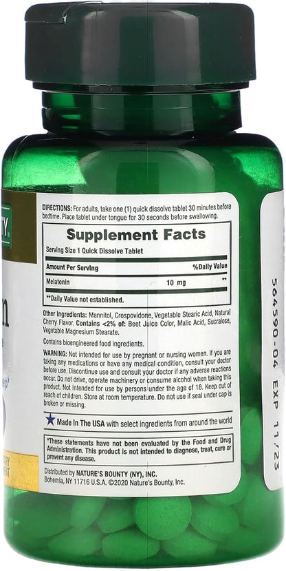 Puritan's Pride Melatonin 10 mg / 60 Capsules / Item #019491