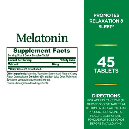 Puritan's Pride Melatonin 10 mg / 60 Capsules / Item #019491