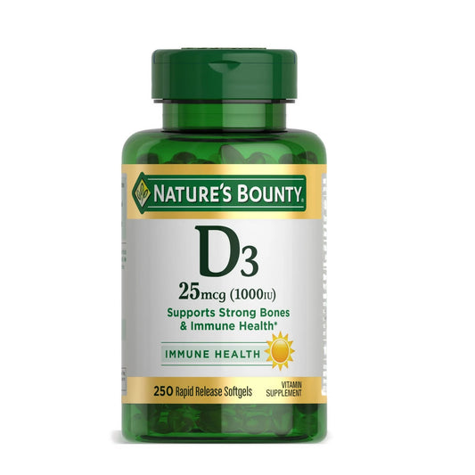 Nature’s Bounty Vitamin D3 Rapid Release Softgels, 1000 IU, 250 Count