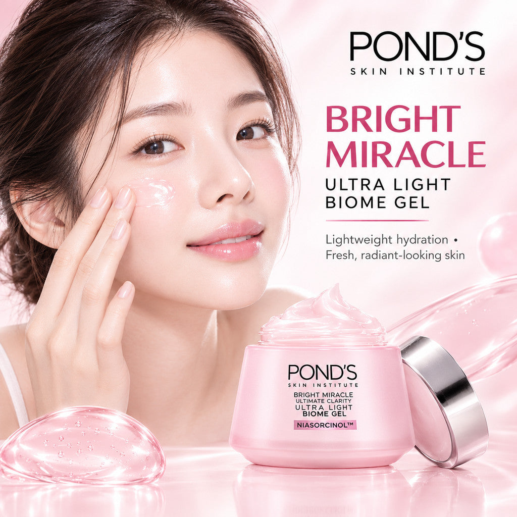 PONDS Bright Miracle Ultra Light Biome Gel 50g Niasorcinol Brightening Moisturizer Prebiotics