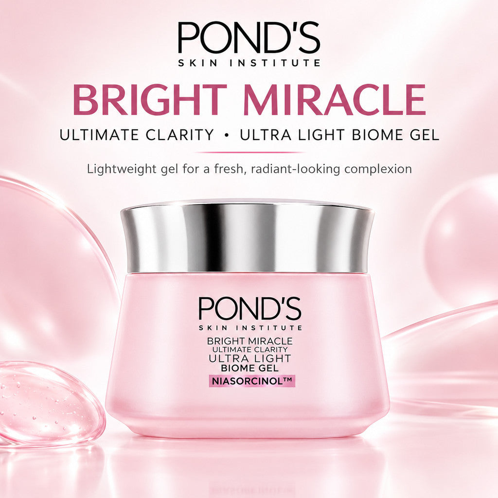 PONDS Bright Miracle Ultra Light Biome Gel 50g Niasorcinol Brightening Moisturizer Prebiotics