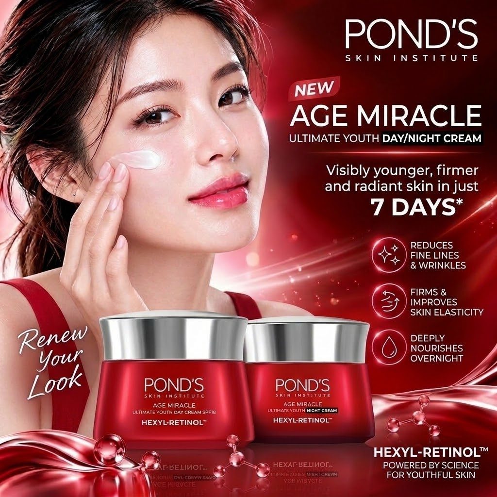 PONDS Age Miracle Ultimate Youth Day Cream SPF18 / Night Cream 45g Hexyl Retinol Anti Aging