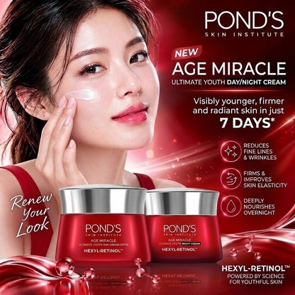 PONDS Age Miracle Ultimate Youth Day Cream SPF18 / Night Cream 45g Hexyl Retinol Anti Aging