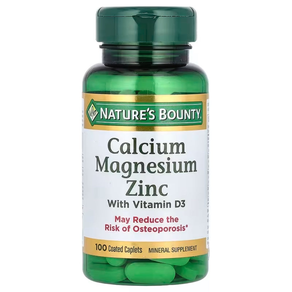 Nature’s Bounty Calcium Magnesium Zinc with Vitamin D3 – 100 Coated Caplets 💊