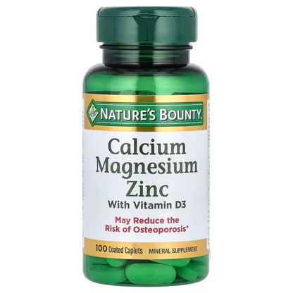 Nature’s Bounty Calcium Magnesium Zinc with Vitamin D3 – 100 Coated Caplets 💊